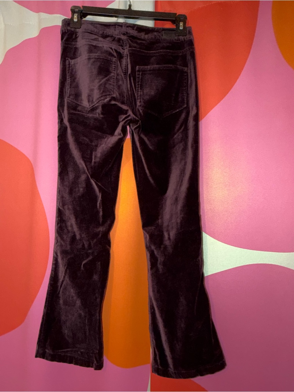 Paige Plum Velvet crop Flared Pants
